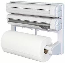 Dispensador de pared 3 en 1 para papel, vinipel y aluminio