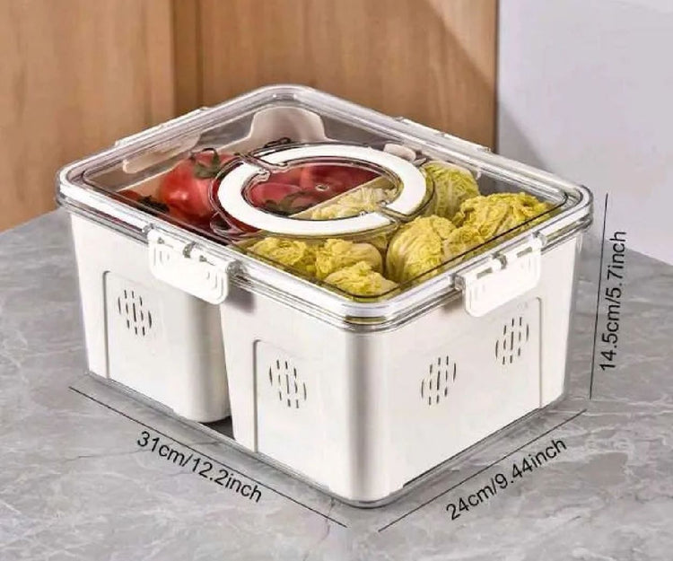 Contenedor para alimentos con tapa y cierres