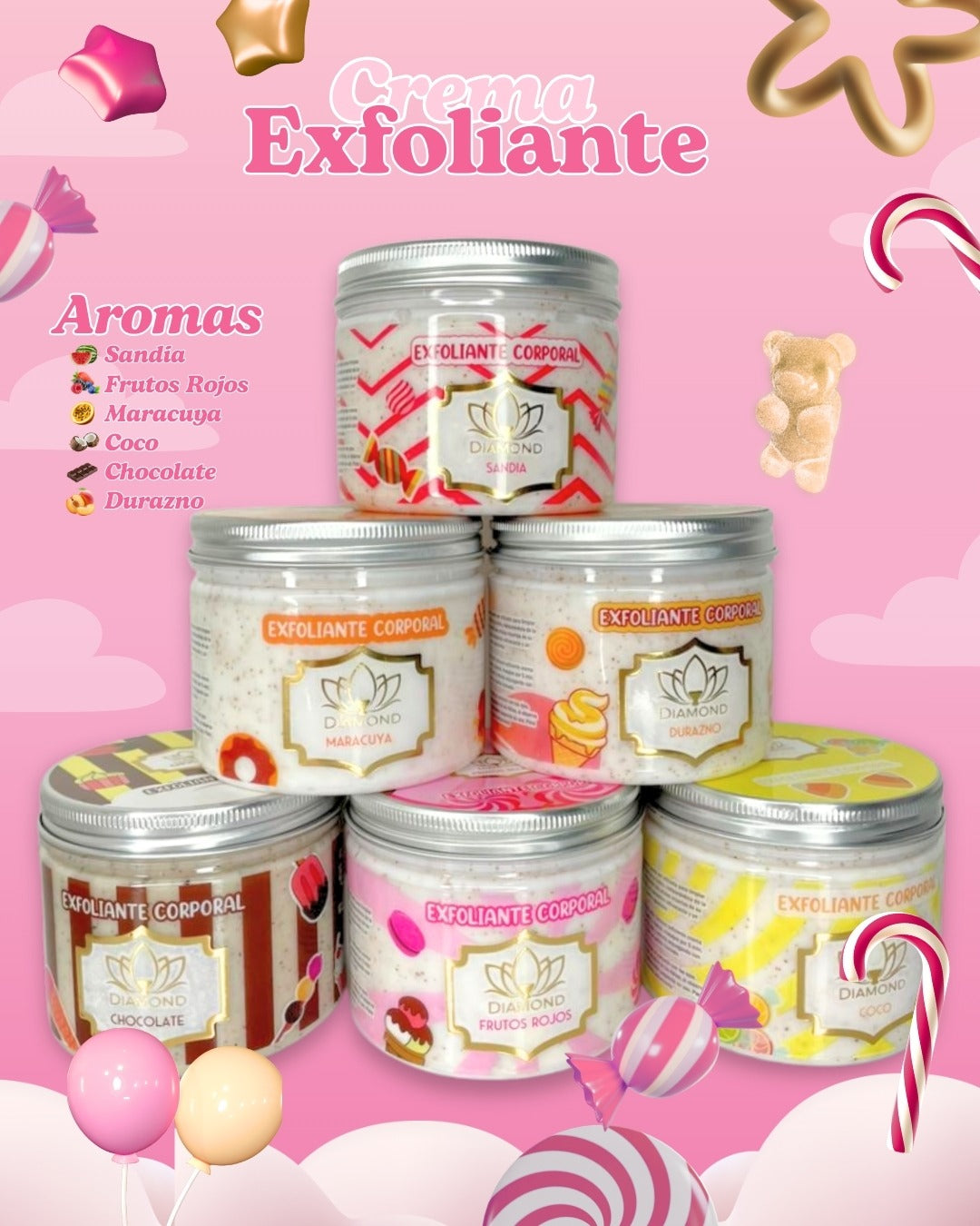 Crema exfoliante corporal x4