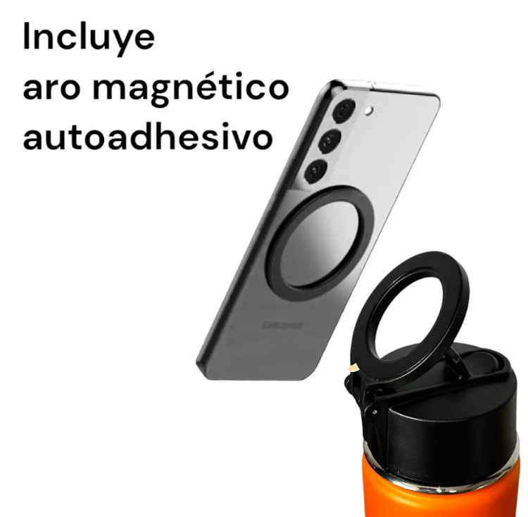 Termo con soporte magnético para celular