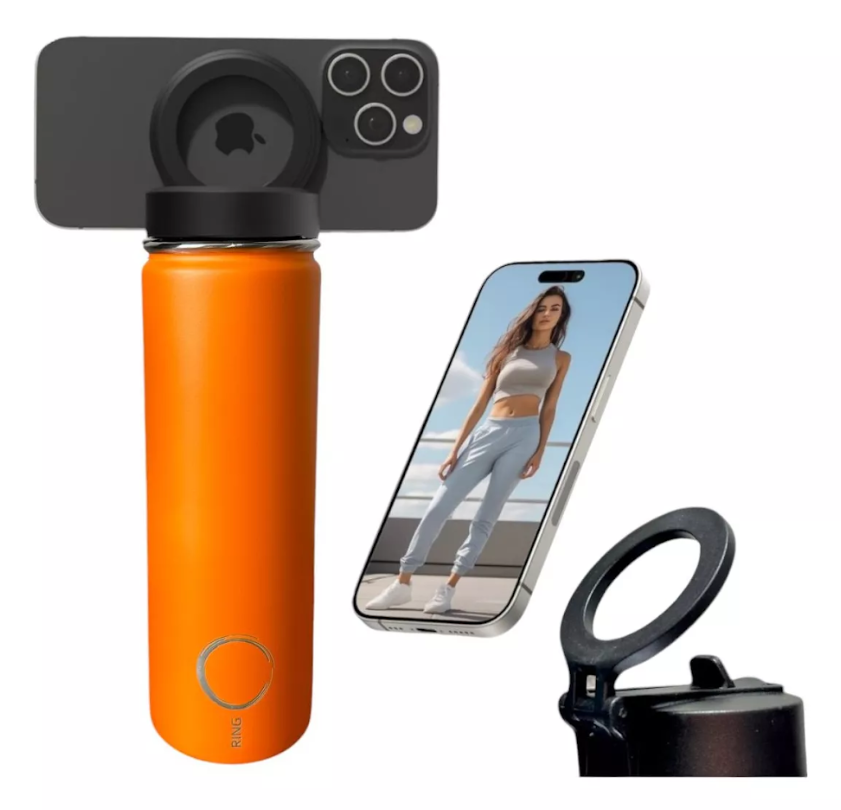 Termo con soporte magnético para celular