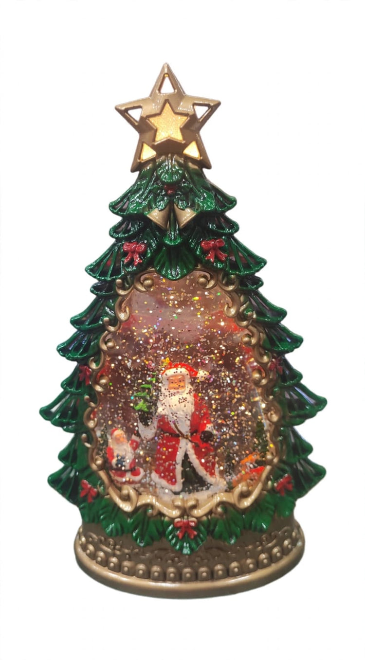 Árbol de Navidad decorativo con luz y efecto de nieve