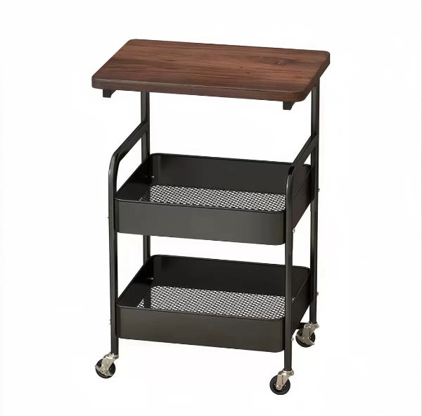 Mesa auxiliar con ruedas y canastas