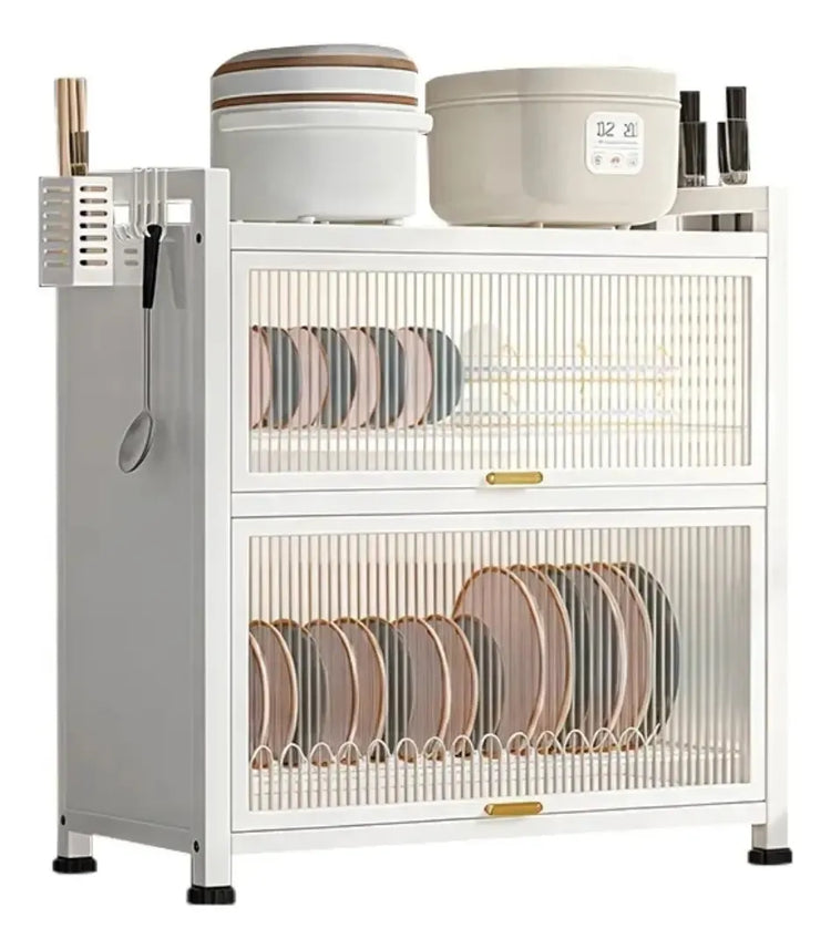 Platero escurridor con gabinete y puertas