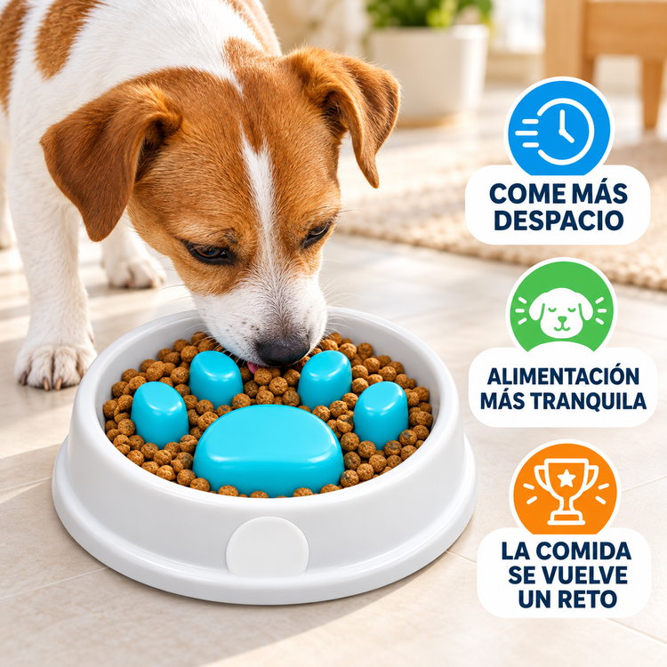Comedero lento para mascota en forma de huella
